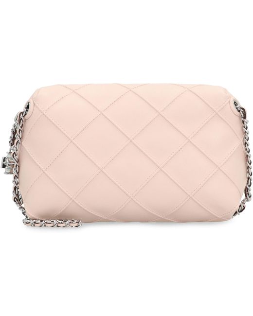 Tory Burch Pink Crossbody Bag Fleming Leather Lamb Shoulder
