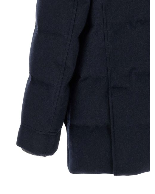 Brunello Cucinelli Blue Wool Parka Clothing for men