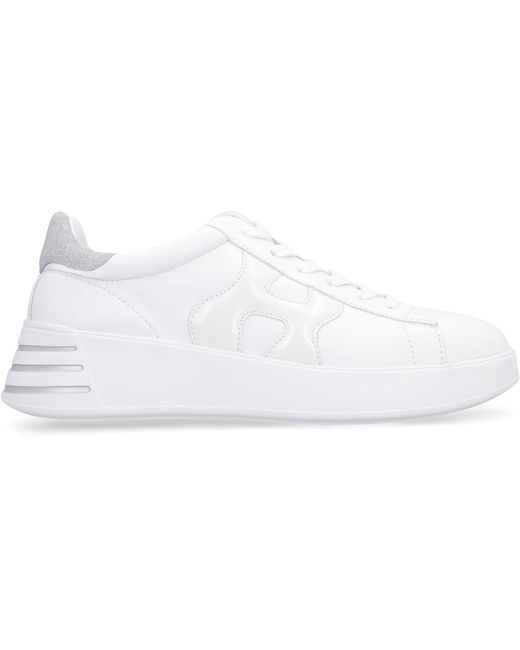 Hogan White Rebel Leather Low-Top Sneakers Trainers