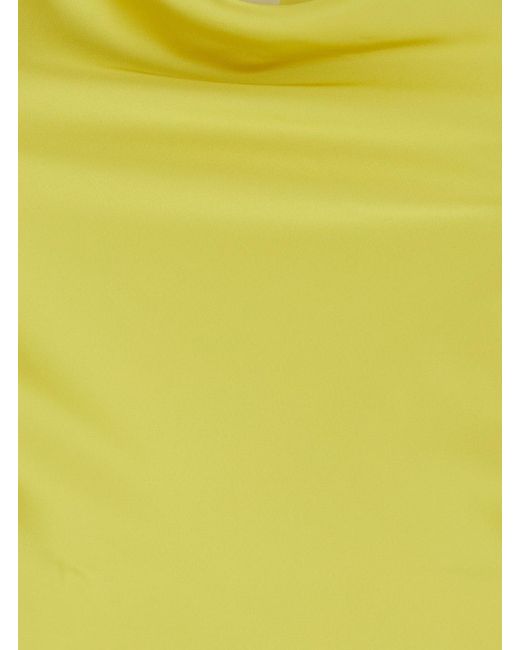 Norma Kamali Yellow Maria Gown Tech Fabric Polyester