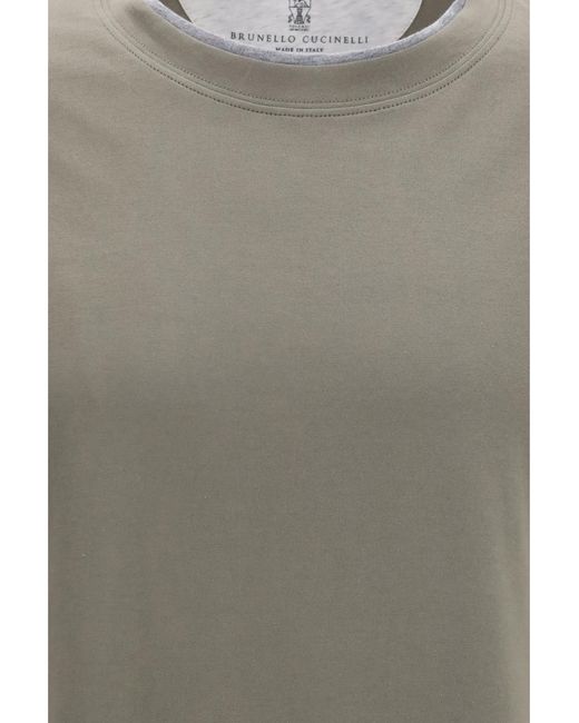 Brunello Cucinelli Gray Cotton T-Shirt T-Shirts for men