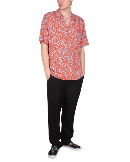 Marcelo Burlon Pink Paisley Hawaii Shirt Viscose for men