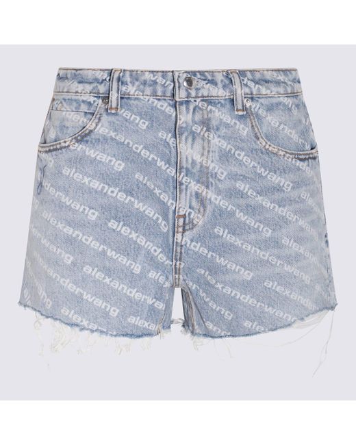 Alexander Wang Blue Light Cotton Denim Shorts