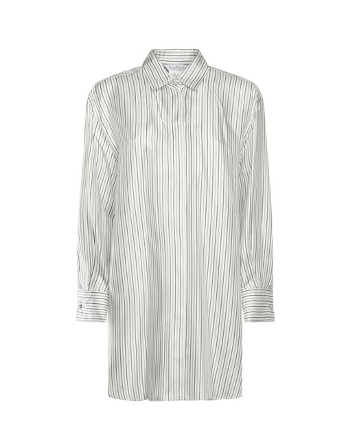 Max Mara White Monviso Striped Dress