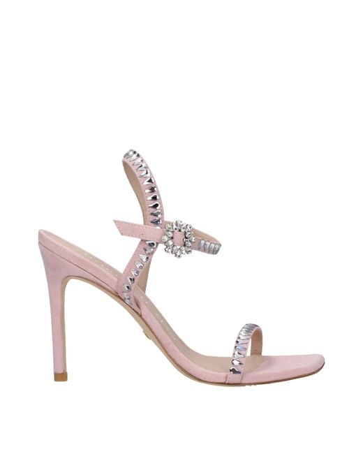 Stuart Weitzman Pink Leather Stiletto Heel Sandals