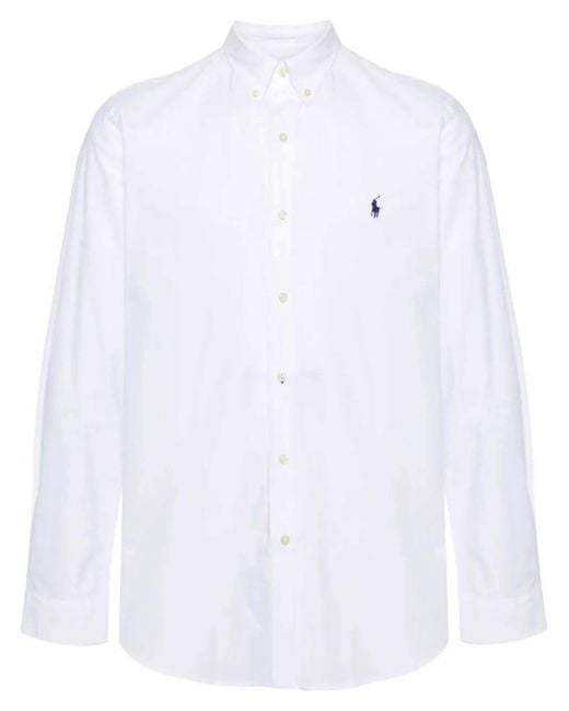 Polo Ralph Lauren White Stretch-Cotton Shirt for men