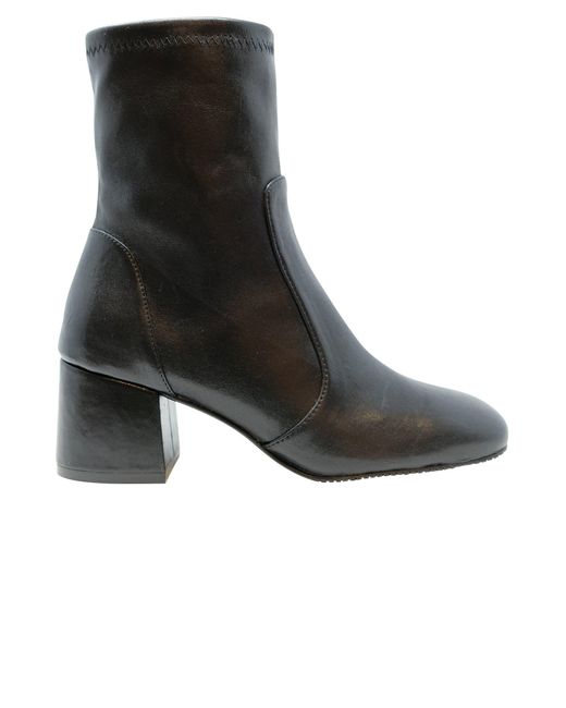 Stuart Weitzman Leather Sleek 60 Sock Ankle Boots in Black Lyst