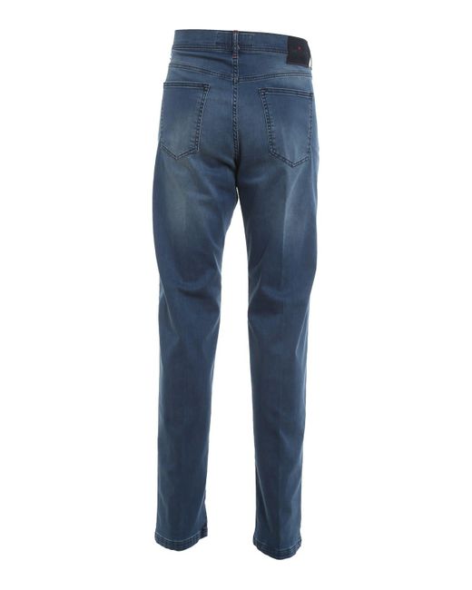 Kiton Jeans In Denim Slavato Blu 