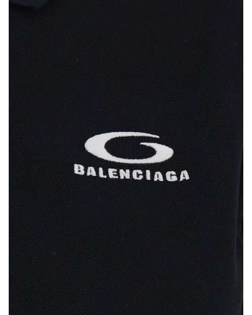 Balenciaga Black Polo Shirt Cotton T-Shirts & Jerseys