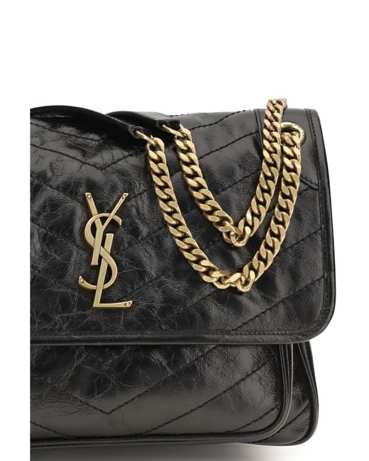 Saint Laurent Black Shoulder Bag Niki Calf Leather