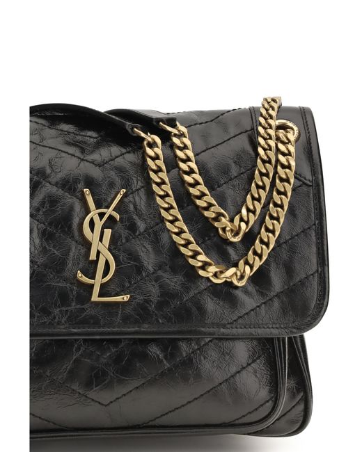 Saint Laurent Black Niki Shoulder Bag Calf Leather Bos Taurus