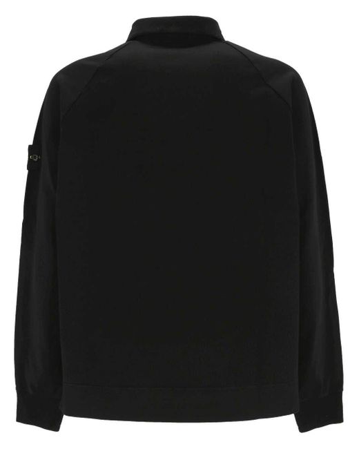 Stone Island Black Long-sleeved Polo Shirt for men