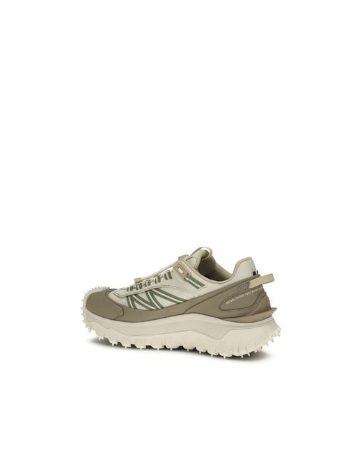 Moncler White Beige Polyamide Athletic Sneakers for men