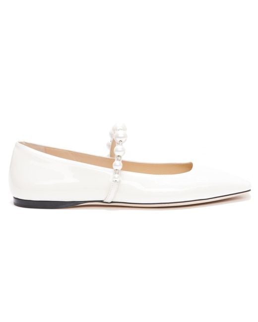 Jimmy Choo Leather Ade Flat Sandals in White - Save 6% | Lyst UK