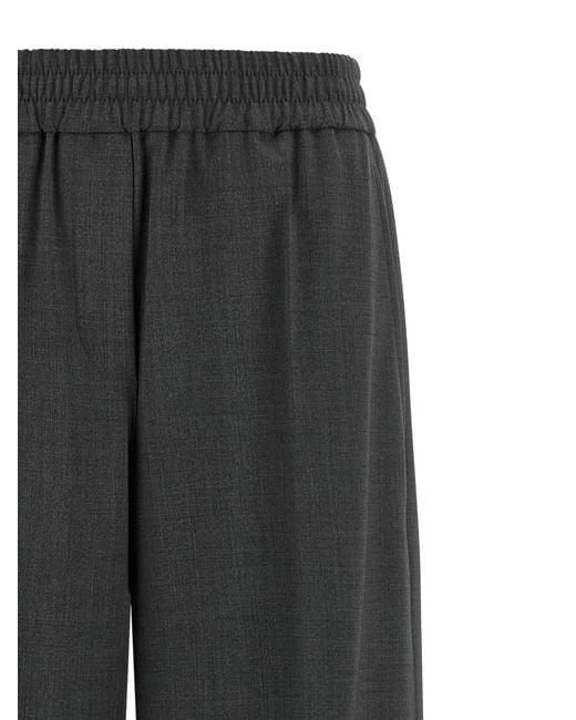 Brunello Cucinelli Gray Virgin Wool Flared Pants