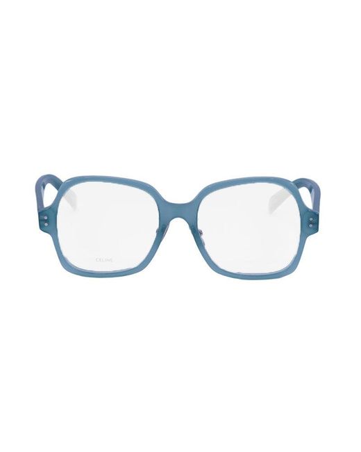 Céline Blue Eyeglasses Square Full Rim, Shiny Frame And Clear Demo Lens Cl50148F093