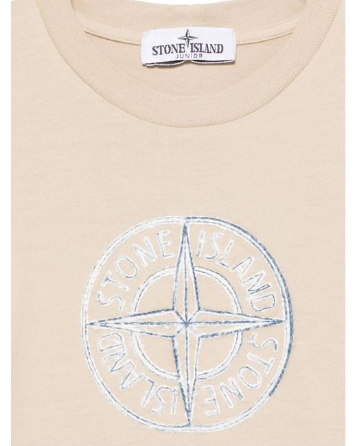 Stone Island Natural Cotton T-Shirt With Logo T-Shirts for men