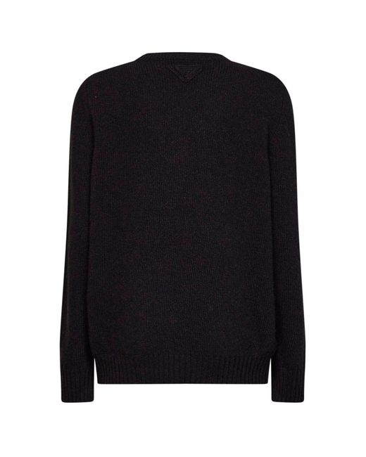 Prada Black Crewneck Cashmere Wool Sweater, Virgin