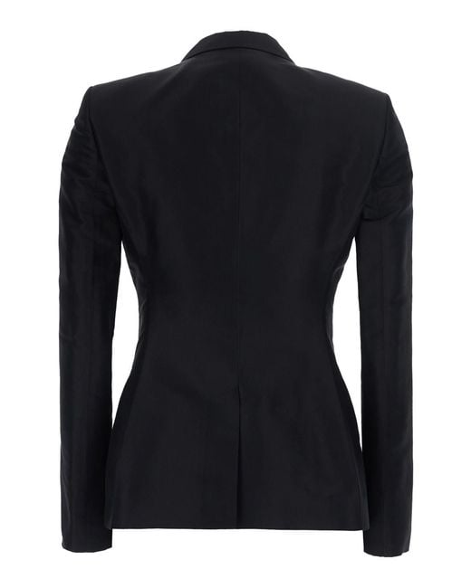 Gucci Black Single-Breasted Jacket Silk Blazers