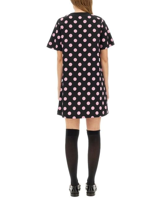 Moschino Black Teddy Polka Dots Dress Cotton