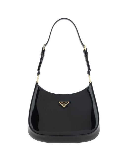 Prada Black Cleo Patent-leather Shoulder Bag