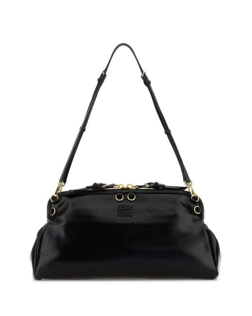 Miu Miu Black Leather Shoulder Bag