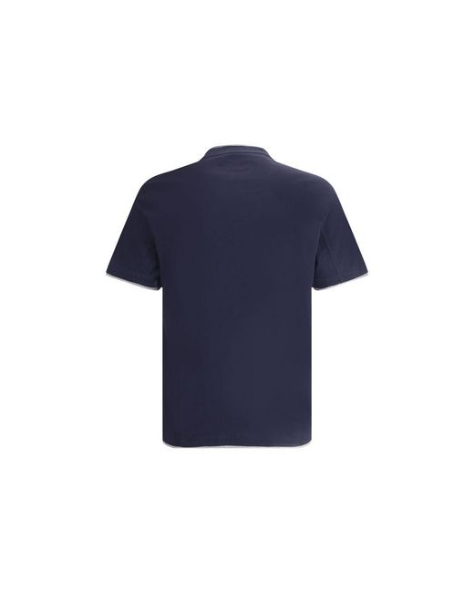 Brunello Cucinelli Blue T-Shirt for men