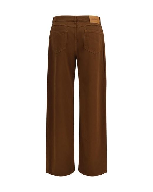 Max Mara Brown Baggy Pants Pure Cotton Satin