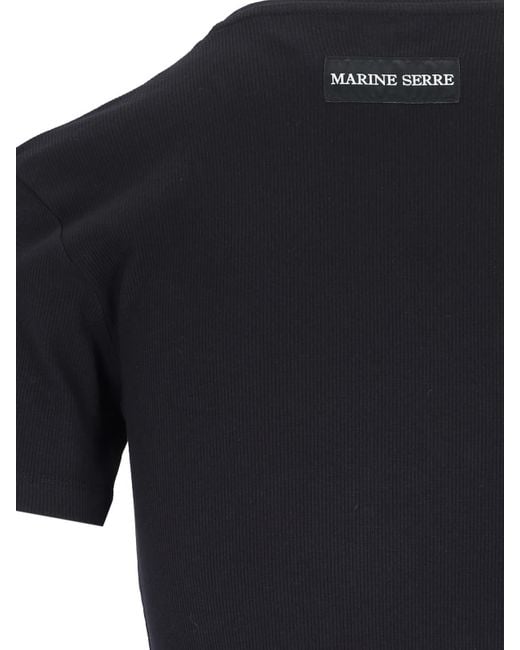 MARINE SERRE Blue Maxi Sheath Dress With Logo