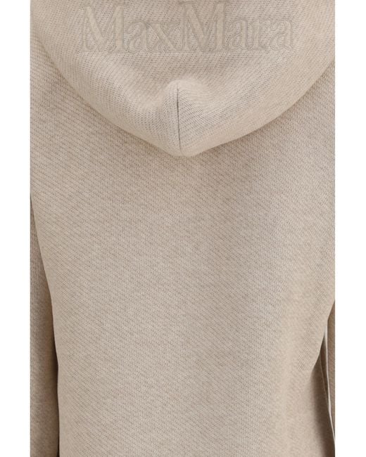 Max Mara Pure White Hooded Sweatshirt Cotton; Polyester Sweatshirts