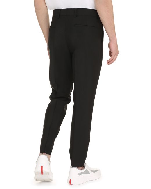Prada Black Wool Blend Trousers For for men