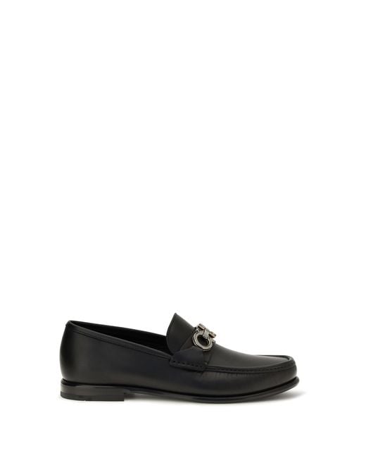Ferragamo White Gancini Ornament Loafers for men
