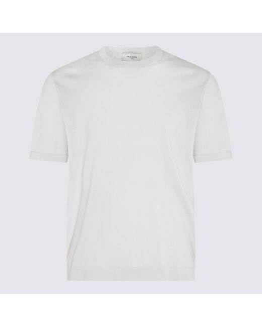 Piacenza Cashmere White Ice Cotton Polo Shirt for men