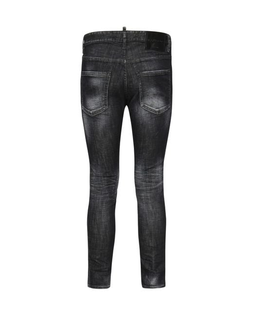 DSquared² Gray Distressed Skater Jeans for men