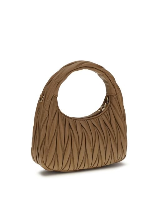 Miu Miu Metallic Hobo Handbag Wandler Calf Leather Shoulder Bags