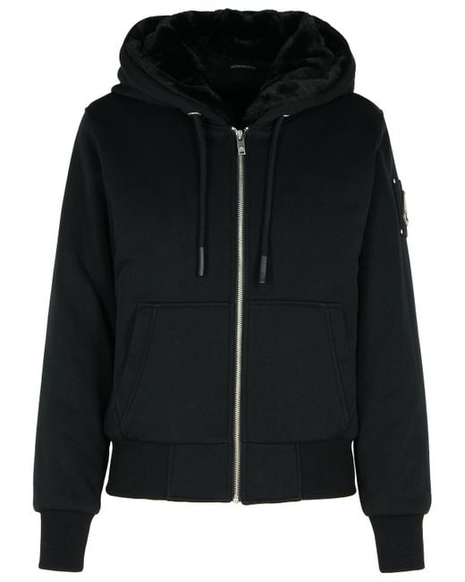 Moose Knuckles Black 'Classic Bunny' Cotton Blend Sweatshirt