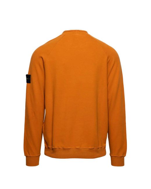Stone Island Orange Felpa Sweatshirt for men