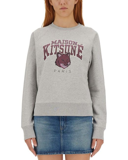 Maison Kitsuné Gray Fox Campus Sweatshirt