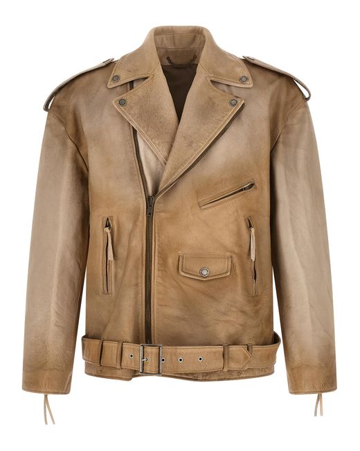 Golden Goose Deluxe Brand Brown Solid Notched Lapel Jacket for men