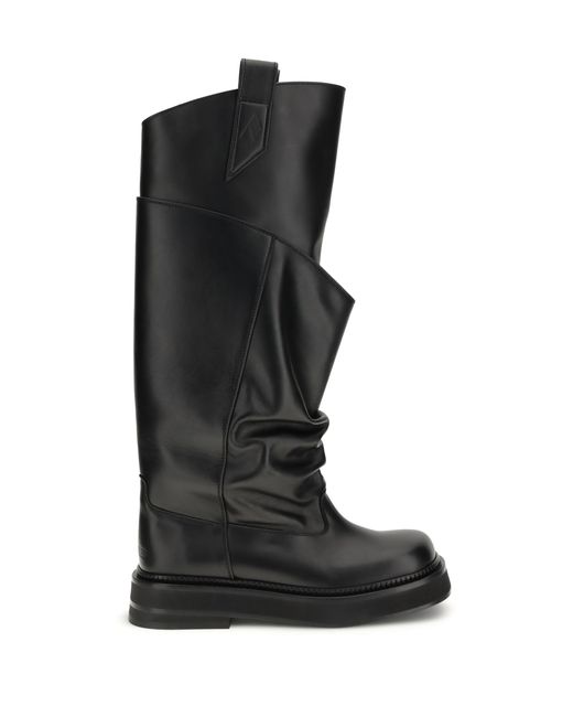 The Attico Black La Passeggiata Boots Calf Leather Bos Taurus