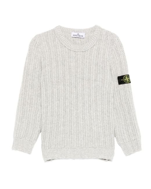Stone Island White Junior Sweater for men