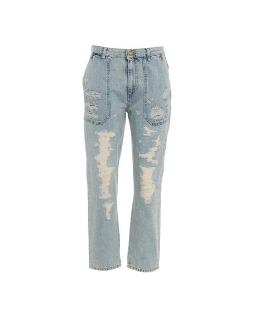 Pinko Blue Distressed Denim Jeans