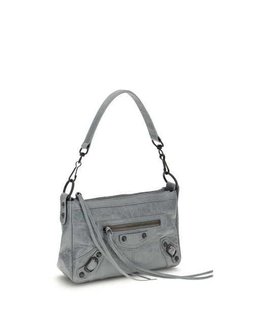 Balenciaga Gray Le City Moto Mini Handbag Lamb Ovis Aries Handbags