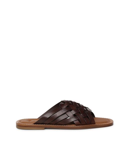 Miu Miu Brown Miu Sandals Vitello