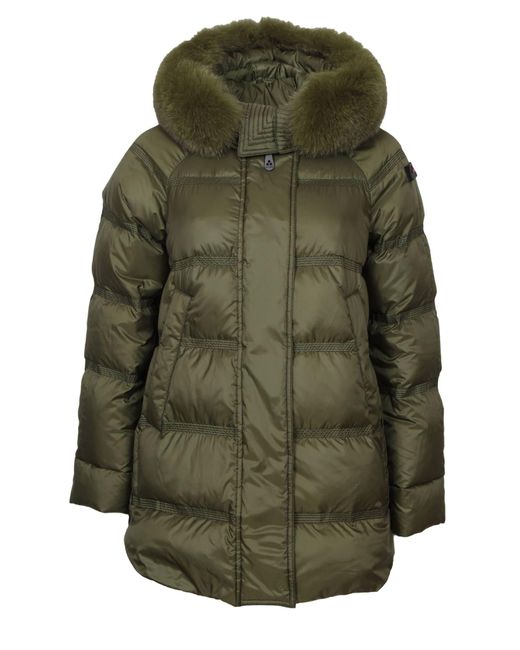 Peuterey Takan Down Jacket Mq 02 Fur Green Color