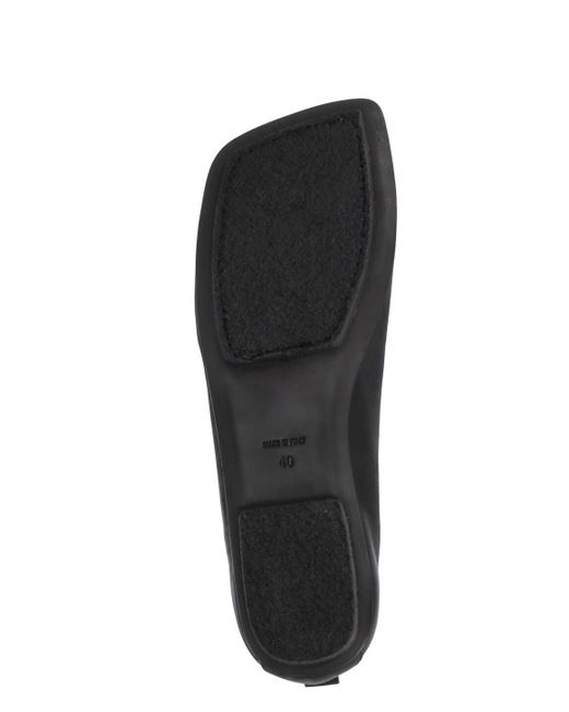 Uma Wang Black Smooth Leather Ballet Shoes