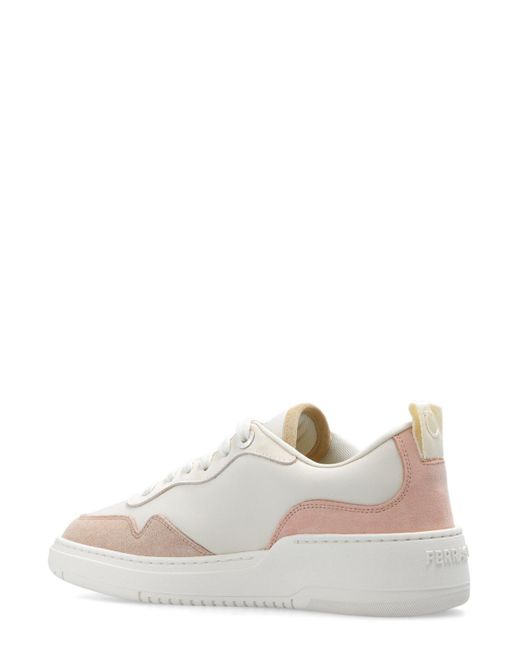 Ferragamo Pink Gancini Low-Top Sneakers