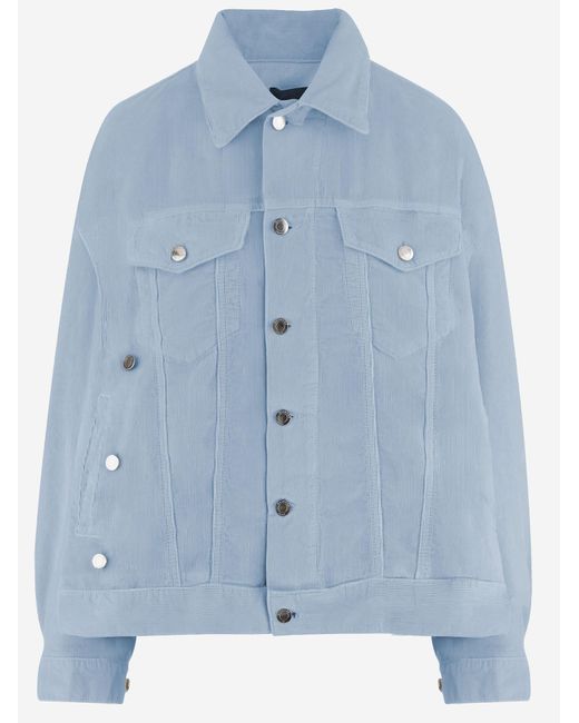 Haikure Blue Jacket Cotton Velvet