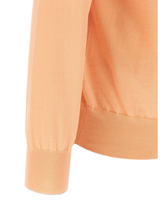 Brunello Cucinelli Orange Zip Cardigan for men
