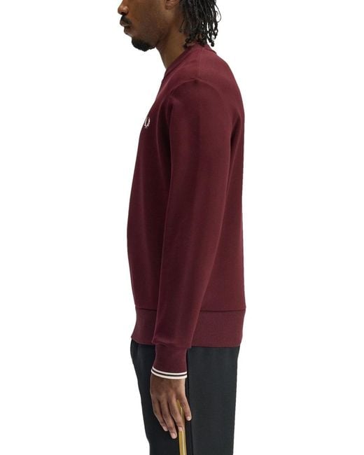 Fred Perry Purple Sweatshirt With Logo Cotton Sweatshirts for men